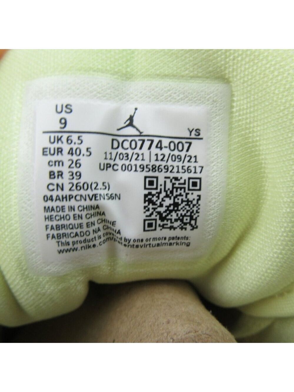 Air Jordan 1 Low Women's Size 9 Platinum White Citron Lemonade NEW - Picture 11 of 16